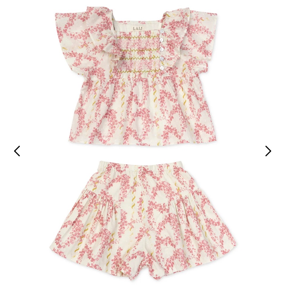 Lali Kids - Courtyard Whispers Lucia 2pc Tunic & Short Set - Climbing Roses 2t